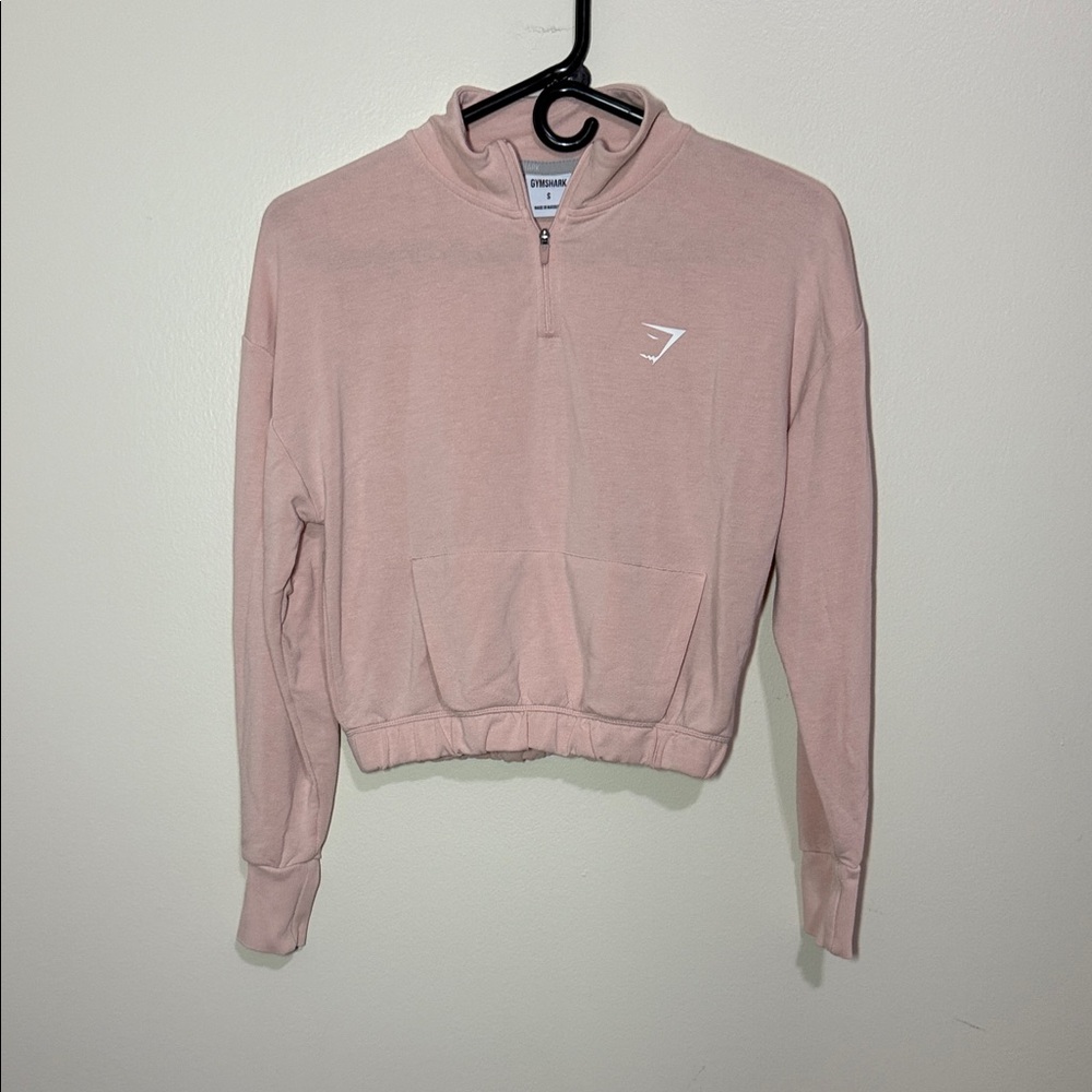 Gymshark Women's Soft Pink Quarter-Zip Sweatshirt
